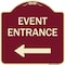 Signmission N Event Entrance With Left Arrow Heavy-Gauge Aluminum Architectural Sign, 18" H, BU-1818-23865 A-DES-BU-1818-23865 - alternate 1
